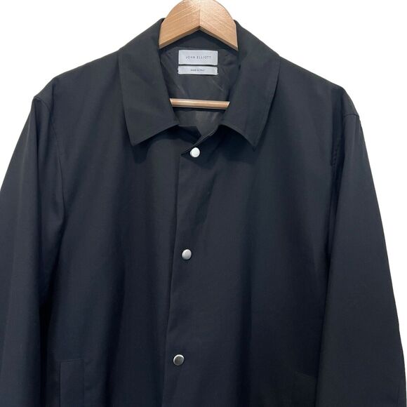 John Elliot Wool Coach's Jacket Black Size 3/L - Picture 7 of 14